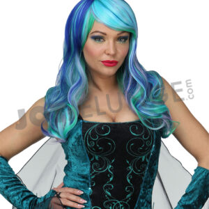 Alternative view of Perücke, Leia,  Cosplay, blau, türkis, grün