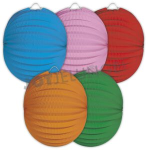 Lampion, uni, orange, rot, blau, grün, od. gelb,  22 cm
