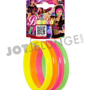 Alternative view of Armreif-Set, Neon, pink, orange, gelb, grün, 4 Stück