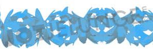 Girlande, Papier, uni, hellblau, 6 m