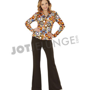 Alternative view of Bluse, 70er, Kreise, bunt, Gr. S/M