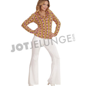 Alternative view of Bluse, 70er, Wellen, bunt, Gr. L/XL