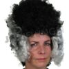Perücke, Monsterbraut, schwarz, weiße Strähnen