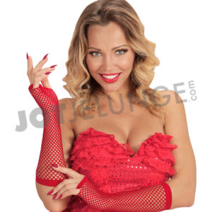 Alternative view of Armstulpen, Netz, 33 cm, rot