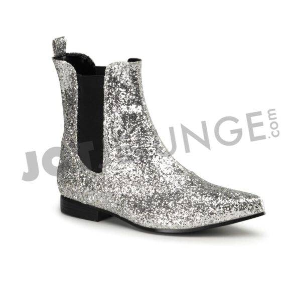 Schuhe, Disco Herren, Glitter, silber, Gr. 40