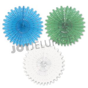 Rosette, D 50 cm, weiss, lime, türkis