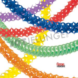 Girlande, 4m, blau, rot, gelb, orange, grün, lila