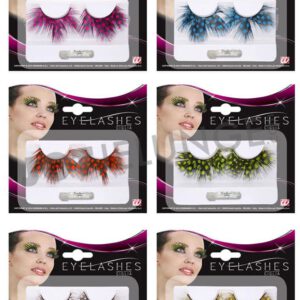 Alternative view of Wimpern, Federn mit Punkten, blau, orange, pink, weiss, gelb