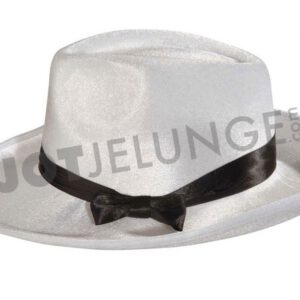 Alternative view of Hut, Gangster, beflockt, weiss