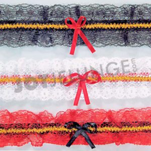 Strumpfband, rot, weiss oder schwarz