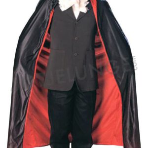 Cape, Stehkragen, schwarz/rot, 135 cm lang