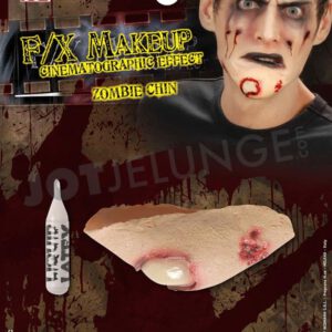 Alternative view of Wunde, Kinn mit offenem Knochen, Latex, mit Kleber