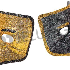 Domino, Kragenmaske, Glitter, gold, schwarz