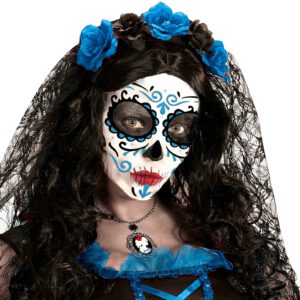 Alternative view of Face, Glitter, Dia de los Muertos, blau