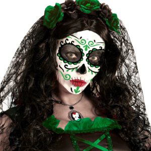 Alternative view of Face, Glitter, Dia de los Muertos, grün