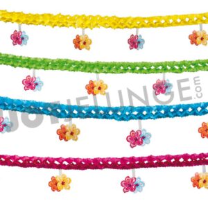 Girlande, Hibiscus, 4 m, gelb, grün, blau oder rot