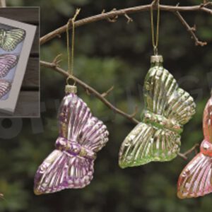 Alternative view of Hänger, Schmetterling, Glas, 3 tlg., 11 cm