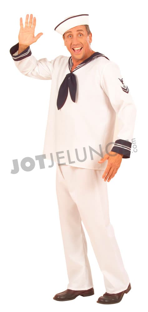 Kostüm, Sailor, weiss / blau, Gr. 56