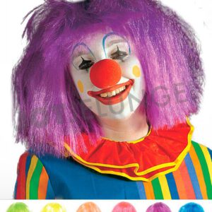 Perücke, Clown, blau, lila, pink, orange, gelb oder grün