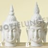 Buddhakopf, weiß, 2 Varianten, Höhe ca. 27 cm