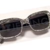 Brille, Strass, Rechteck, 257 Steine