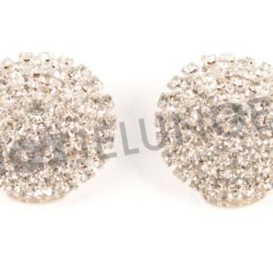 Ohrringe, Strass, Rund, Clips