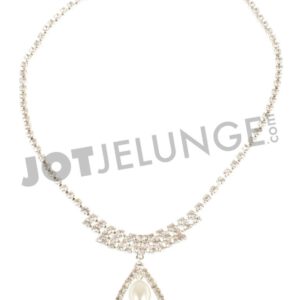 Collier, Strass, silber, Perle