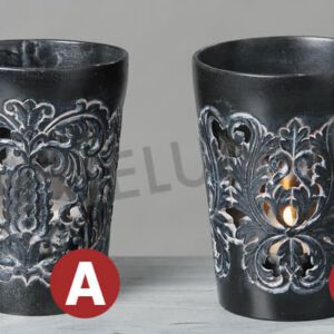 Windlicht, Ornament, Kunstharz, 2 Sorten, H 10 cm