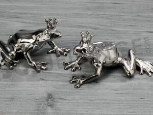 Frosch, mit Krone, silber, 2 Sorten, 11 cm breit