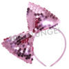 Haarreif, Schleife, Pailette, pink